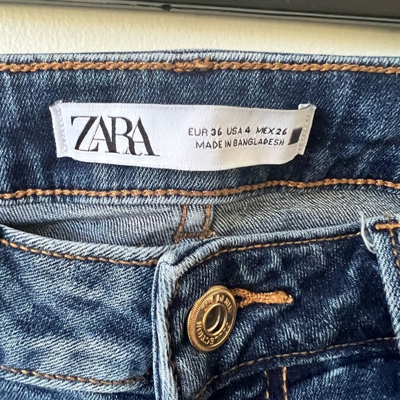 Zara MID rise Skinny Jeans with raw hem size 4 - Picture 4 of 7